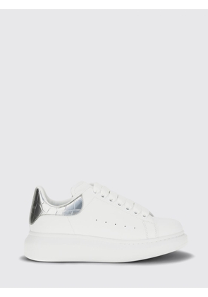 McQueen Oversize Leather Sneakers with Laminated Croc-Effect Heel and Chunky Sole