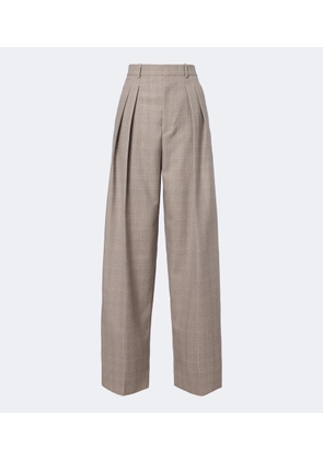 Bottega Veneta Prince of Wales check wool wide-leg pants