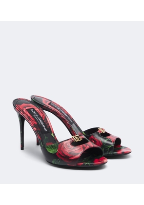 Dolce&Gabbana DG floral leather mules