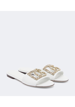 Dolce&Gabbana DG embellished leather slides