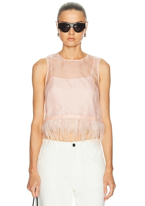 Staud Avi Silk Top in Sandrose - Pink. Size L (also in XS, S, M).