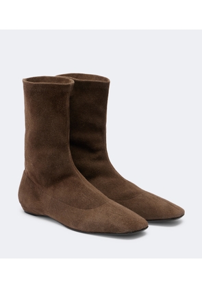 The Row Cindy suede ankle boots