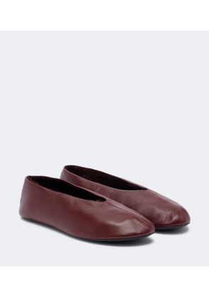 The Row Stella leather slip-on shoes