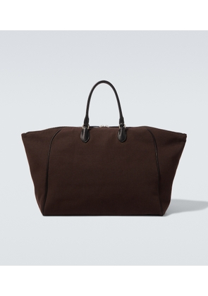 The Row Timo leather-trimmed canvas tote bag
