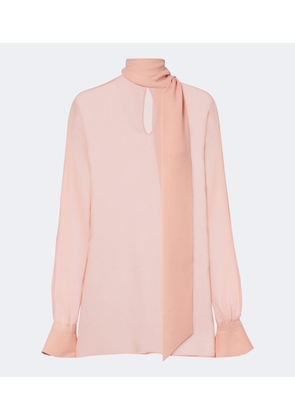 Valentino Tie-neck silk georgette blouse