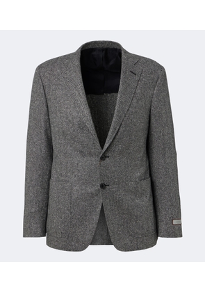 Canali Herringbone wool and cashmere blazer