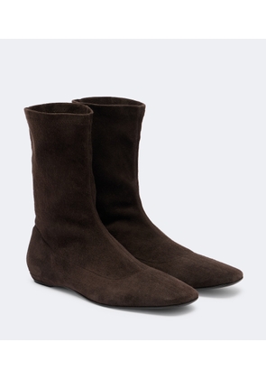 The Row Cindy suede ankle boots