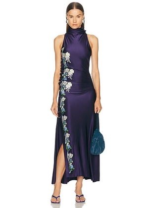 RABANNE Sleeveless Maxi Dress in Sailor Blue - Navy. Size 40 (also in 38).