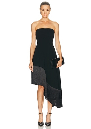 Mimchik Nara Fringe Midi Dress in Black - Black. Size 4 (also in 0, 2, 6, 8).