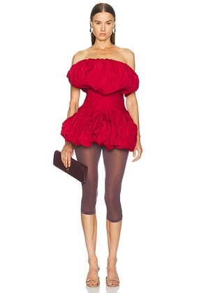 Magda Butrym Strapless Bubble Mini Dress in Red - Red. Size 38 (also in ).