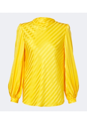Valentino VLogo striped silk jacquard blouse
