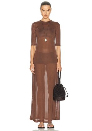 THE PARK Ramya Maxi Dress in Chocolate - Chocolate. Size S (also in XS, M).