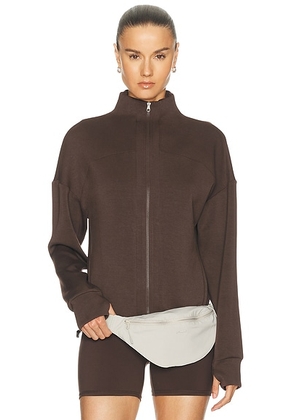 Varley Tayah Zip Through Jacket in Coffee Bean - Chocolate. Size XS (also in S, M).