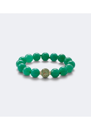 Octavia Elizabeth Riviera Orb 18kt gold beaded bracelet with chrysoprases and tsavorites