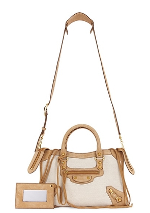 Balenciaga Le City Small Bag in Natural & Camel - Beige. Size all.
