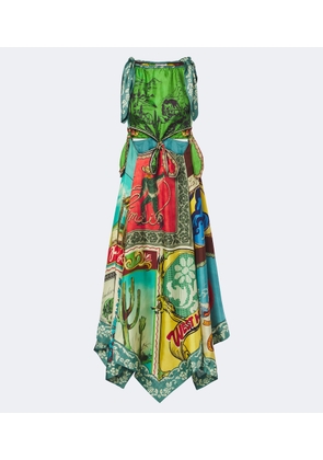 Alemais Ace cutout printed silk midi dress