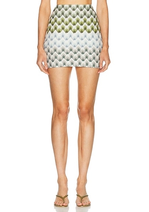 Missoni Mini Skirt in Green & Light Blue With White Base - Green. Size 38 (also in 42).