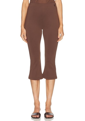 THE PARK Allison Capri Legging in Chocolate - Chocolate. Size S (also in XS, M, L).