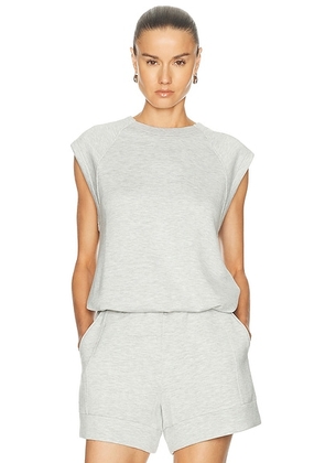 Varley Salome Raglan Tee in Light Grey Marl - Grey. Size L (also in XS, S, M).