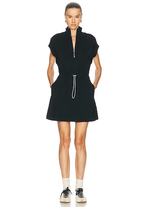 Varley Avaya Half Zip Dress in Black - Black. Size XS (also in S, M, L).