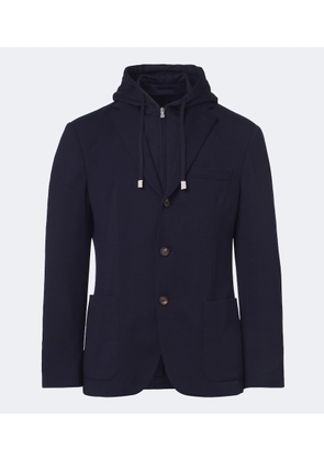 Eleventy Hooded layered wool blazer