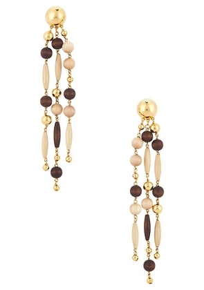 RABANNE Wood Dangle Earrings in Gold - Metallic Gold. Size all.
