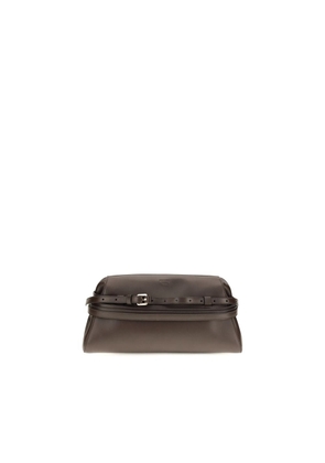 Moschino Brown Goatskin Clutch Bag