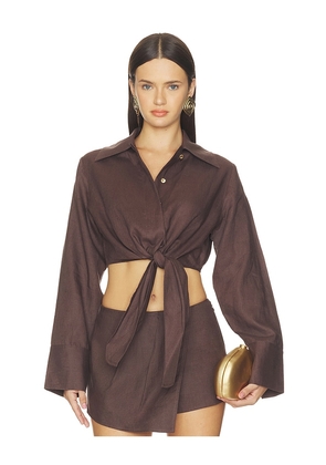Cult Gaia Kate Top in Brown. Size XXS. Also in XS, S, M, L.