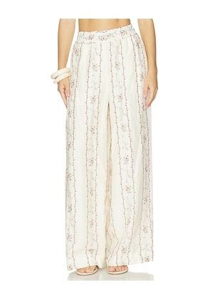 Agua by Agua Bendita Tota Navegante Trousers in Ivory. Size XS. Also in S, M, L, XL.