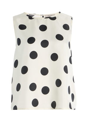 Asceno Exclusive Riviera Sofia Polka-Dot Silk-Twill Top - Moda Operandi