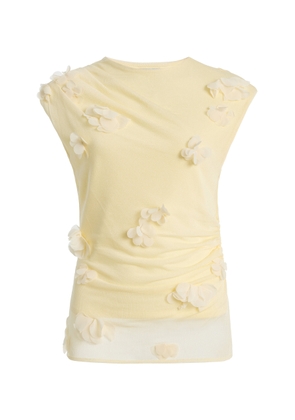 SIMKHAI Tessa Floral Applique Mesh Top - Moda Operandi