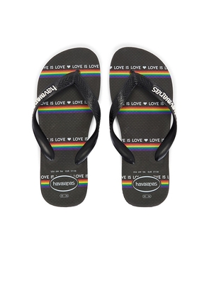 Havaianas Top Pride Sandal in Black. Size 35/36. Also in 37/38, 39/40, 41/42.