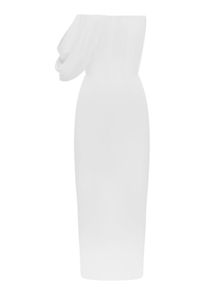 Alex Perry Draped Crepe Corset Midi Dress - Moda Operandi