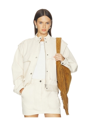 Isabel Marant Etoile Edany Jacket in Cream. Size 34/2. Also in 36/4, 38/6, 40/8, 42/10.