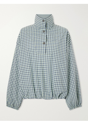 Marni - Gathered Checked Cotton Blouse - Green - IT38,IT40,IT42,IT44,IT46,IT48