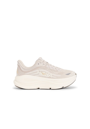 HOKA Bondi 9 Sneaker in Cream. Size 5. Also in 5.5, 6, 6.5, 7, 7.5, 8, 8.5, 9, 9.5, 10.