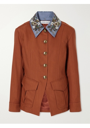 Veronica Beard - Laramie Dickey Sequin And Bead-embellished Twill Jacket - Red - x small,small,medium,large,x large