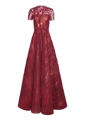 Naeem Khan Light Velvet Cap Sleeve Gown - Moda Operandi