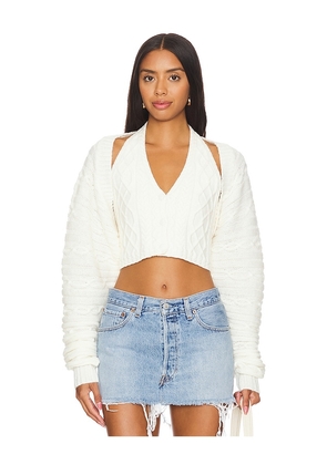 MORE TO COME Darby Shrug in Ivory. Size XS. Also in S, M, L.