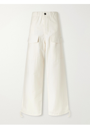 JW Anderson - Cotton-blend Gabardine Track Pants - Neutrals - xx small,x small,small,medium,large,x large,xx large