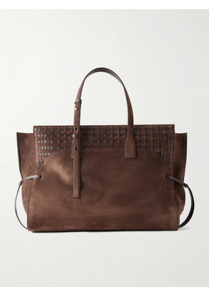 Serapian - Maro Maxi Leather-trimmed Suede Tote - Brown - One size