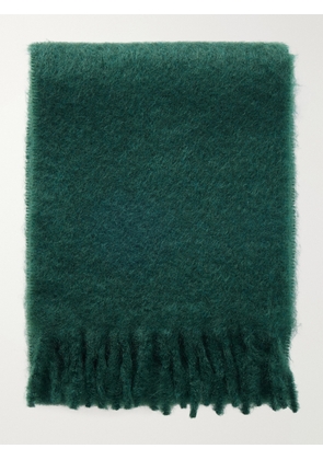 The Row - Creana Fringed Mohair And Wool-blend Scarf - Green - One size