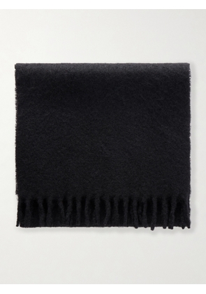 The Row - Fringed Mohair And Wool-blend Scarf - Black - One size