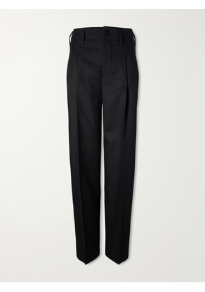 AMI PARIS - Pleated Wool-gabardine Wide-leg Pants - Black - FR 32,FR 34,FR 36,FR 38,FR 40,FR 42,FR 44