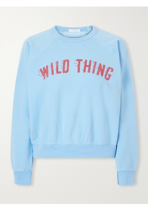 Mother - The Concert Printed Cotton-jersey Sweatshirt - Blue - x small,small,medium,large,x large