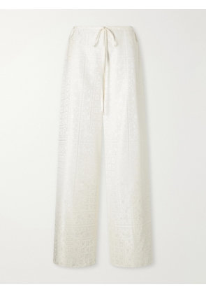 LIBEROWE - Silk-jacquard Wide-leg Pants - Neutrals - x small,small,medium,large,x large