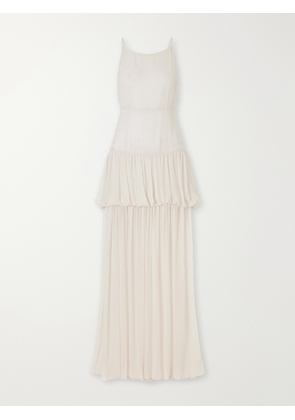 LIBEROWE - Nina Tiered Silk-chiffon Maxi Dress - Neutrals - x small,small,medium,large,x large