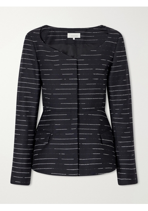 LIBEROWE - Charlotte Striped Wool-gabardine Blouse - Black - x small,small,medium,large,x large