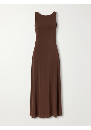 Eres - Sculpture Backless Jersey Maxi Dress - Brown - small,medium,large