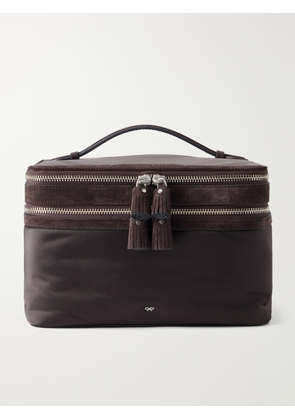 Anya Hindmarch - Suede-trimmed Shell Vanity Case - Brown - One size